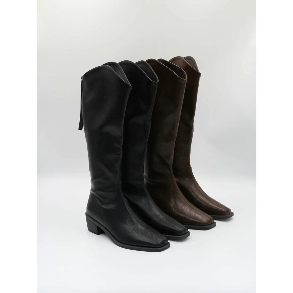 韓國PLA 小個短腿推薦V岔斜跟膝下長靴-細節圖8