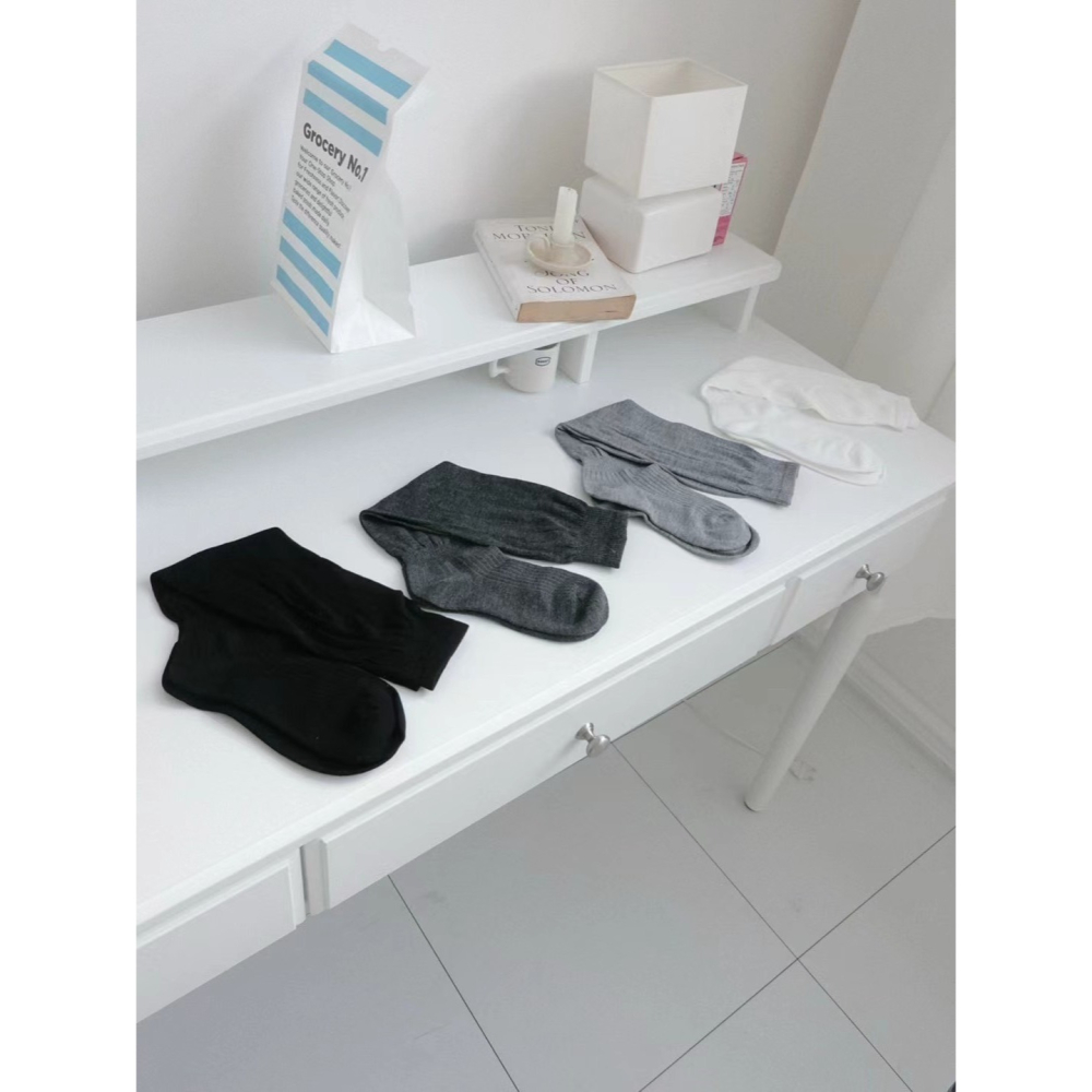 韓國UNI初春新款拼接透氣堆襪（長款）-細節圖4