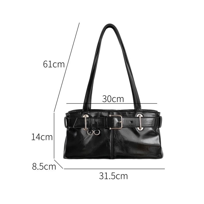 韓國TRO 高級感皮帶扣機車肩背包-細節圖11