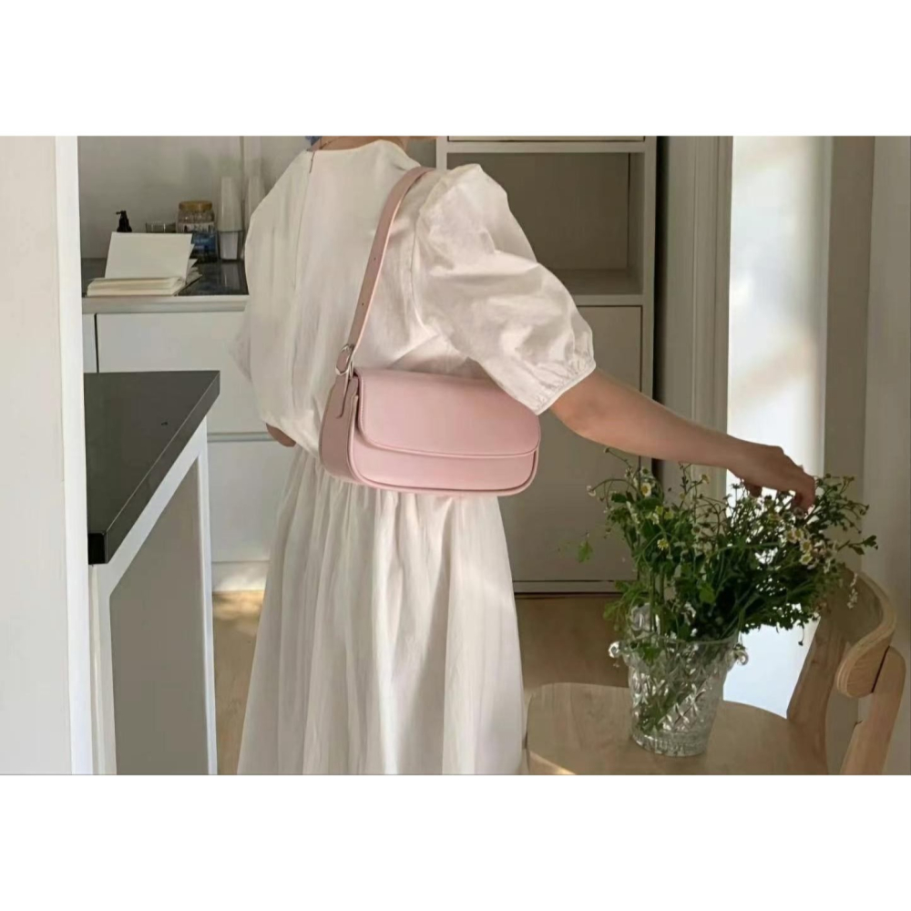 韓國TRO 高級感極簡法式法棍腋下手提包-細節圖4