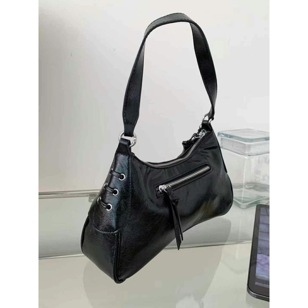 韓國TRO 美式復古卯釘機車手提斜挎包-細節圖9