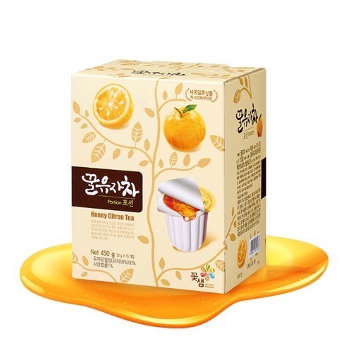 韓國 花泉 膠囊蜂蜜柚子茶球 禮盒 30公克×15個 伴手禮 冰熱飲 柚子醬 蜂蜜柚子茶 (隨身包)-細節圖2