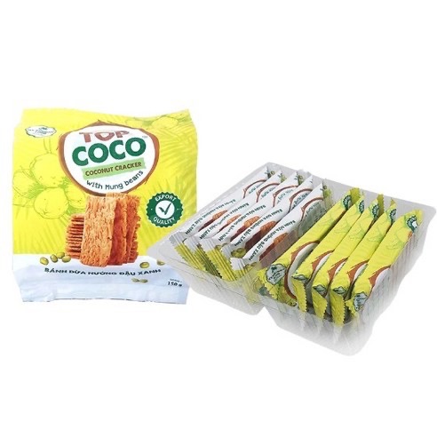 TOPCOCO 越南 峴港脆餅 椰子脆米餅 原味 綠豆 150g/袋 無麩質-細節圖3