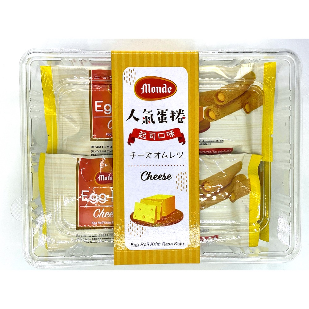 印尼 Monde 人氣蛋捲 日清 Nissin 夾心蛋捲 巧克力/起司口味 210g(35g*6包入)-規格圖3