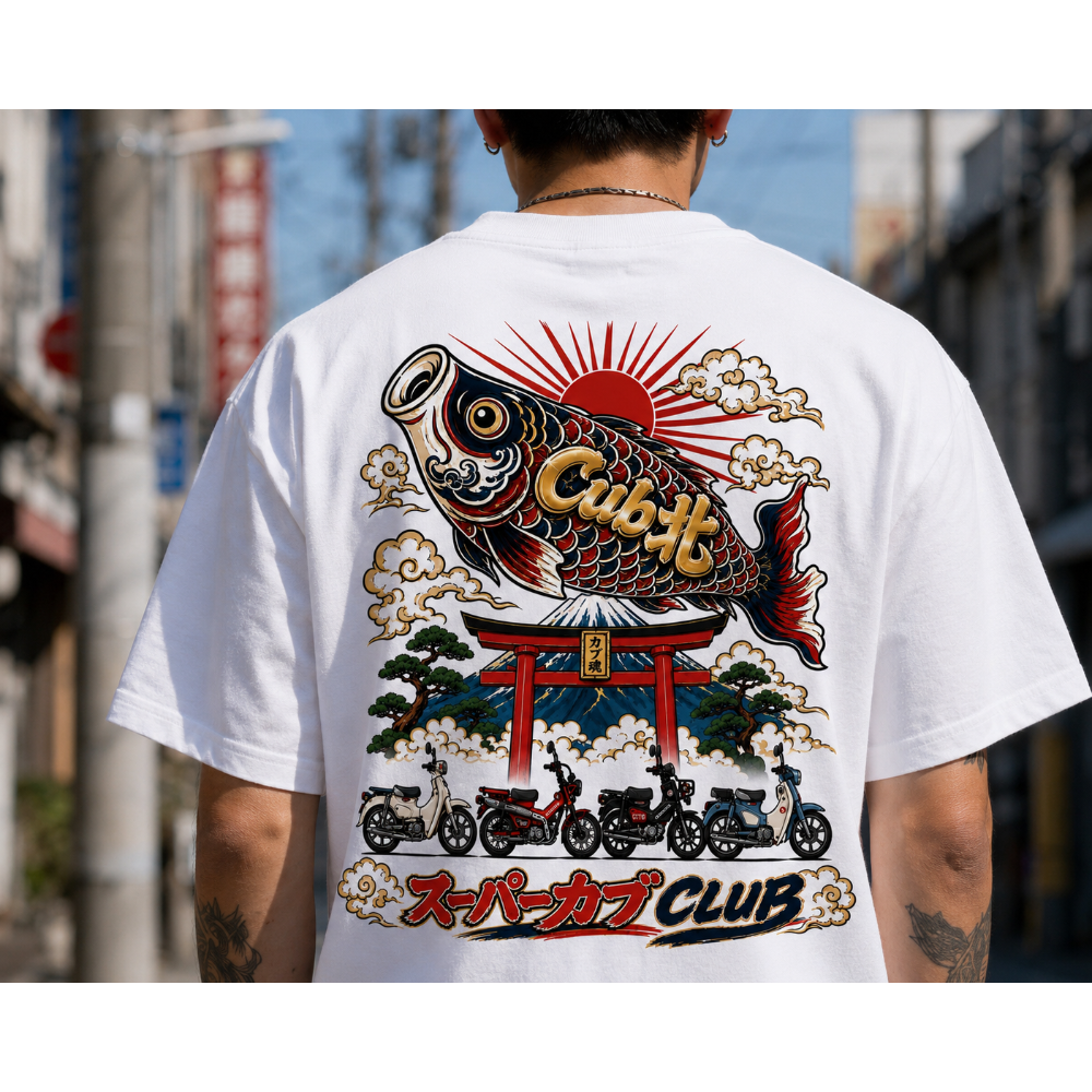 Cub北 第二彈 鯉魚旗 カブ魂 T-shirt 短T super cub club-細節圖4