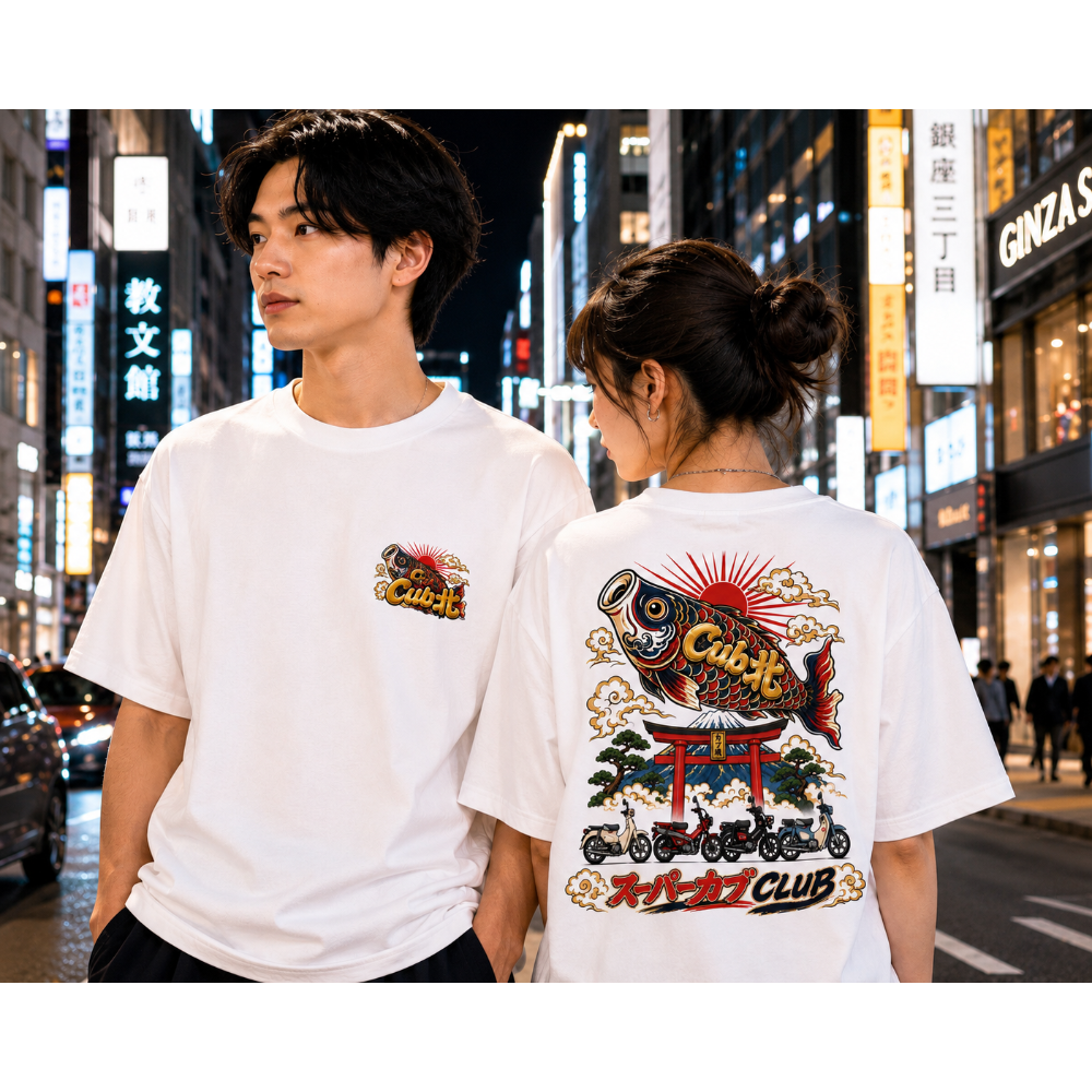 Cub北 第二彈 鯉魚旗 カブ魂 T-shirt 短T super cub club-細節圖5