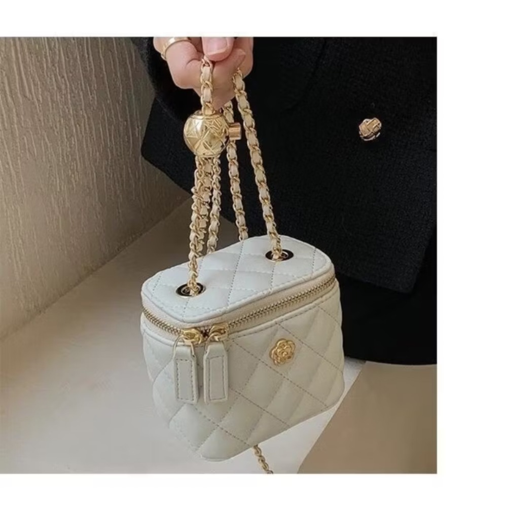 高級質感小包包女夏2026新款菱格鏈條斜挎 包爆款小眾迷你手提小包-細節圖2