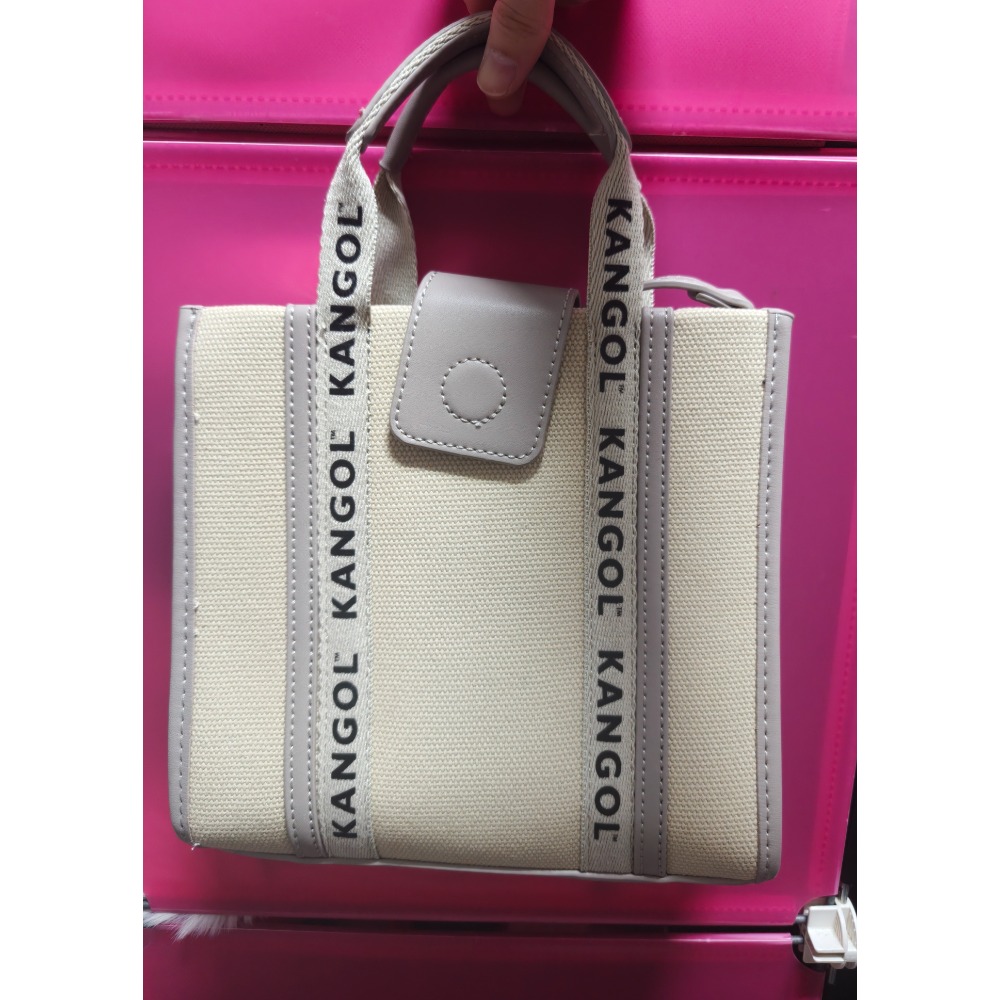 KANGOL 袋鼠 TOTE BAG 限定款帆布串標托特包 兩用包 帆布包方包-細節圖2