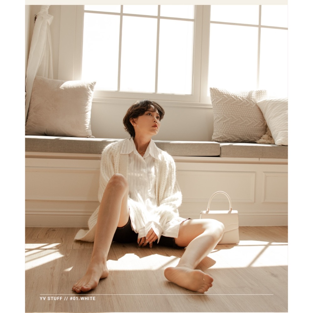 YV質感壓印手提兩用包-白-細節圖2