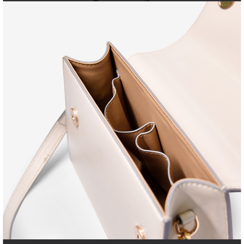 YV質感壓印手提兩用包-白-細節圖6