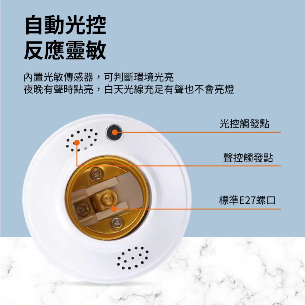 ✨買燈座就送15W【LED燈泡】聲控燈頭 離線語音燈頭 E27螺口 語音電燈開關 智慧聲控燈座 聲控語音燈頭 感應燈-細節圖5