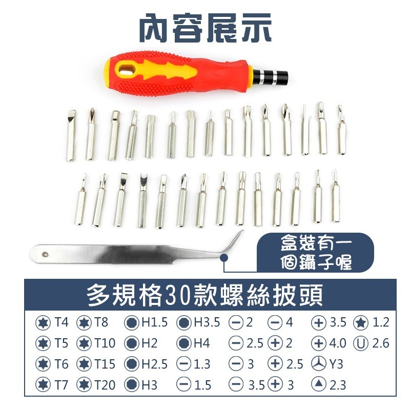 【台灣現貨】(32合一)(31合一)多功能螺絲刀套組 多用維修工具組 優質碳鋼 螺絲刀套組 螺絲起子套組-細節圖3