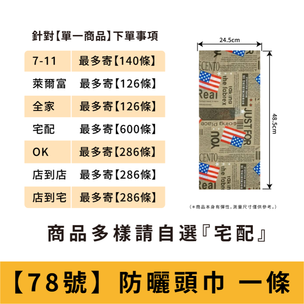 【78號】美式報紙_防曬頭巾