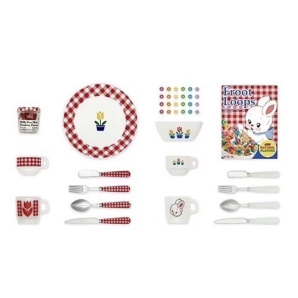 有意思迷你玩具 ues 趣味格子廚房 格子廚房 趣味格子 格紋餐具 果醬 麥片-細節圖4