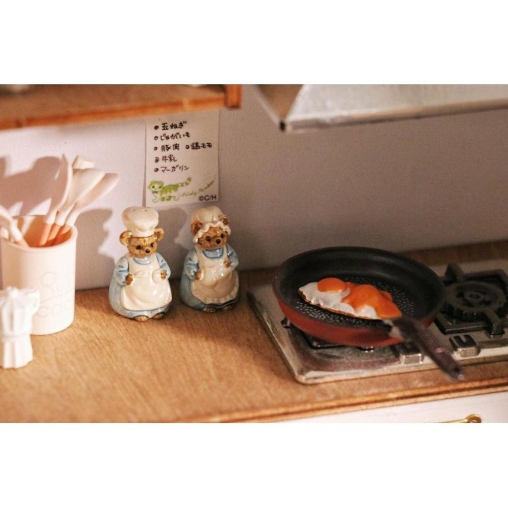 CZhouse 微縮 小熊廚師調味罐 鹽罐 糖罐 胡椒罐 袖珍-細節圖2