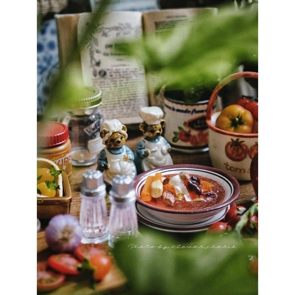 CZhouse 微縮 小熊廚師調味罐 鹽罐 糖罐 胡椒罐 袖珍-細節圖6