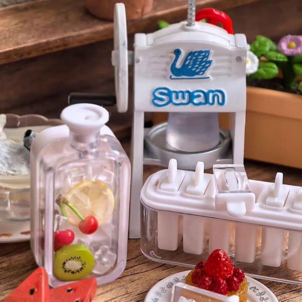 微縮 迷你 冰品 冰棒 冰塊 製冰盒 冰盒 熊熊 小熊 牛奶冰 草莓冰 米糕冰棒 芒果冰棒 香蕉冰棒 鳳梨冰 袖珍 食玩-細節圖6