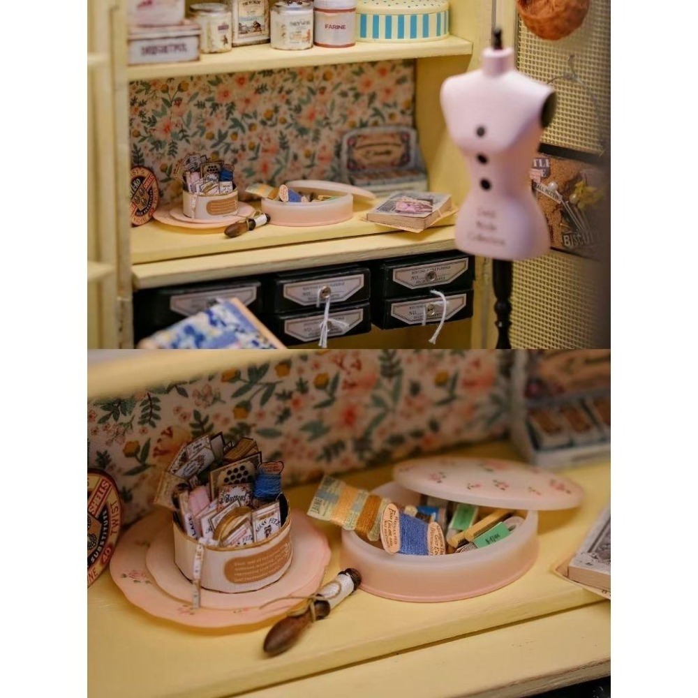 微縮 絲果兔兔醬 奶玻璃 花邊盤 格紋盤 盤子 玫瑰漸層 玫瑰 絲果兔 絲果兔兔 迷你 袖珍 食玩-細節圖5