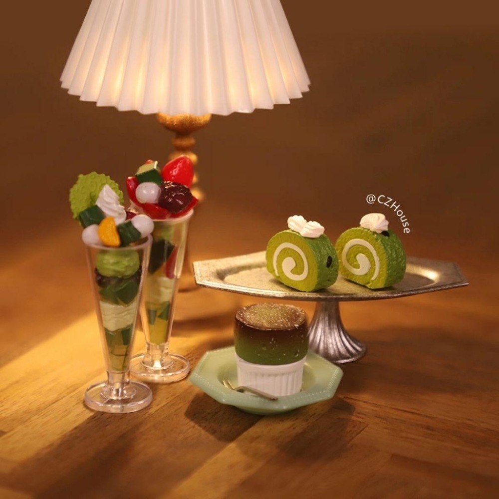 微縮 czhouse 舒芙蕾 原味 巧克力 抹茶 袖珍 食玩-細節圖6