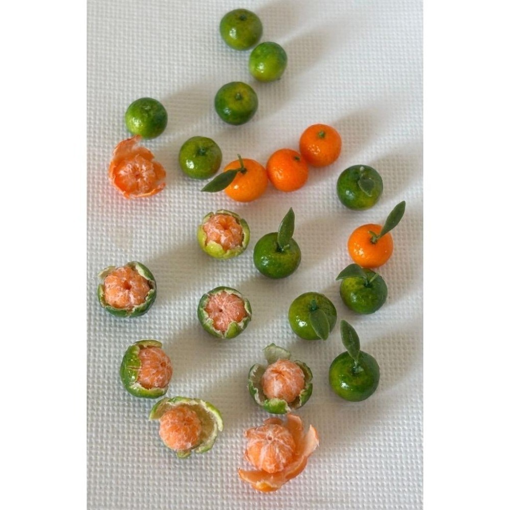 微縮 手作 迷你 橘子 椪柑 撥開 果肉 食玩-細節圖2