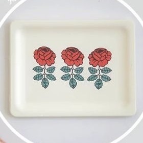 czhouse 微縮 袖珍 玫瑰餐盤 托盤 昭和兔 復古小羊 昭和狗 昭和羊 動物餐具 托盤 迷你玩具-規格圖4