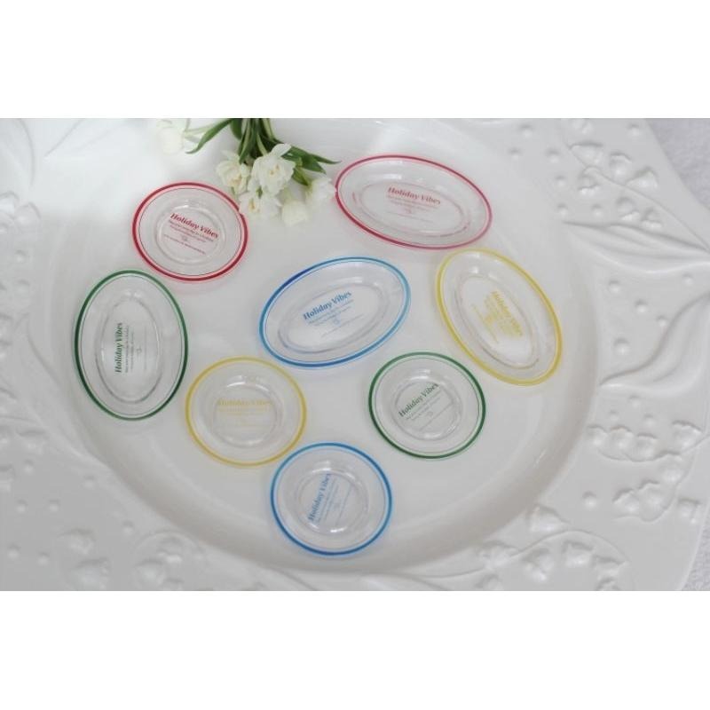 袖珍 微縮 絲果兔兔醬 絲果兔 盤子 格紋 透明格紋盤 杯盤組 餐具 食玩-細節圖4