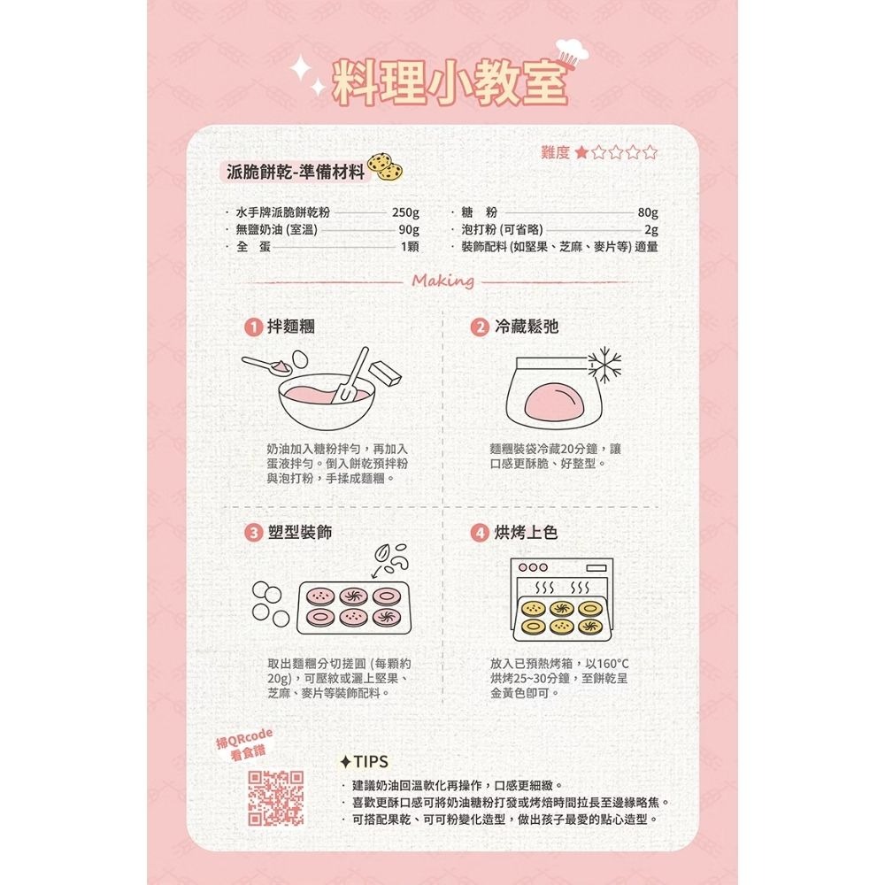 【純禾商行🌾】水手牌預拌粉－派脆餅乾粉250g／湯種麵包粉250g／粉漿蛋餅粉250g／吉拿棒預拌粉150g-細節圖7