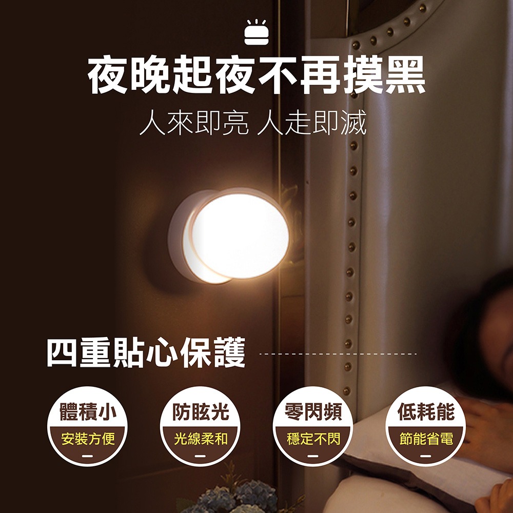 新韻收藏家 台灣現貨 360度智能人體感應燈 小夜燈 走廊燈 樓梯燈 LED節能環保床頭燈 衣櫃燈 玄關燈-細節圖6
