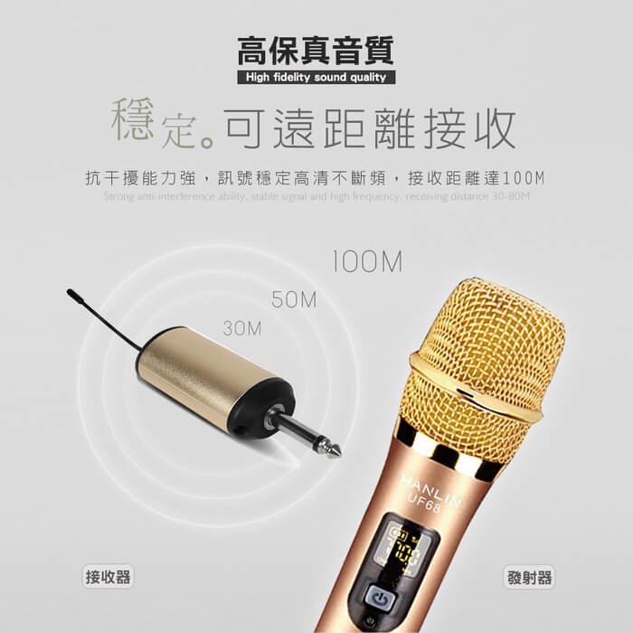 隨插即用UHF液晶顯示無線麥克風無線麥克風 一拖二 家庭KTV 一對二無線麥克風 防嘯叫麥克風 智能數顯 直播麥克風無線-細節圖10