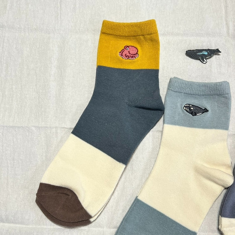 「海洋生物刺繡襪」花蓮日日 Hualiendaily-規格圖9