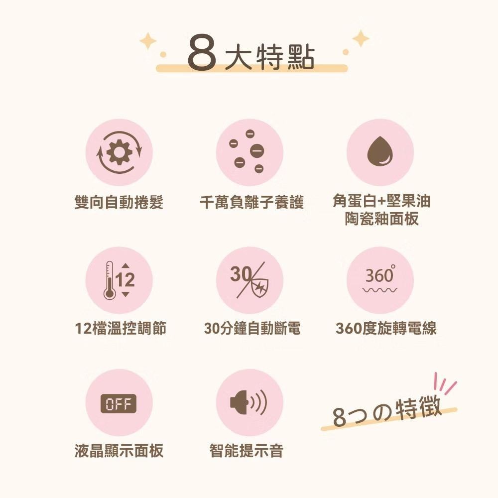 【Max魔力生活家】ISITO負離子自動捲髮造型器 IS-24E01DH 淡奶茶/淡藕荷 雙向自動捲髮、輕鬆上手不NG-細節圖2