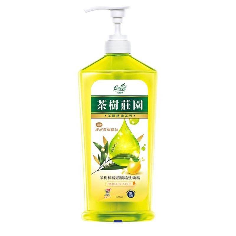 【Max魔力生活家】 花仙子茶樹莊園 茶樹檸檬 茶樹速淨 檸檬解垢 草本淨味 濃縮洗碗精1000g 家庭-細節圖3