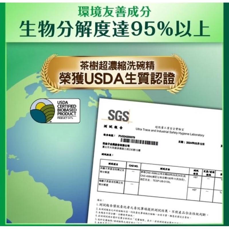 【Max魔力生活家】 花仙子茶樹莊園 茶樹檸檬 茶樹速淨 檸檬解垢 草本淨味 濃縮洗碗精1000g 家庭-細節圖4