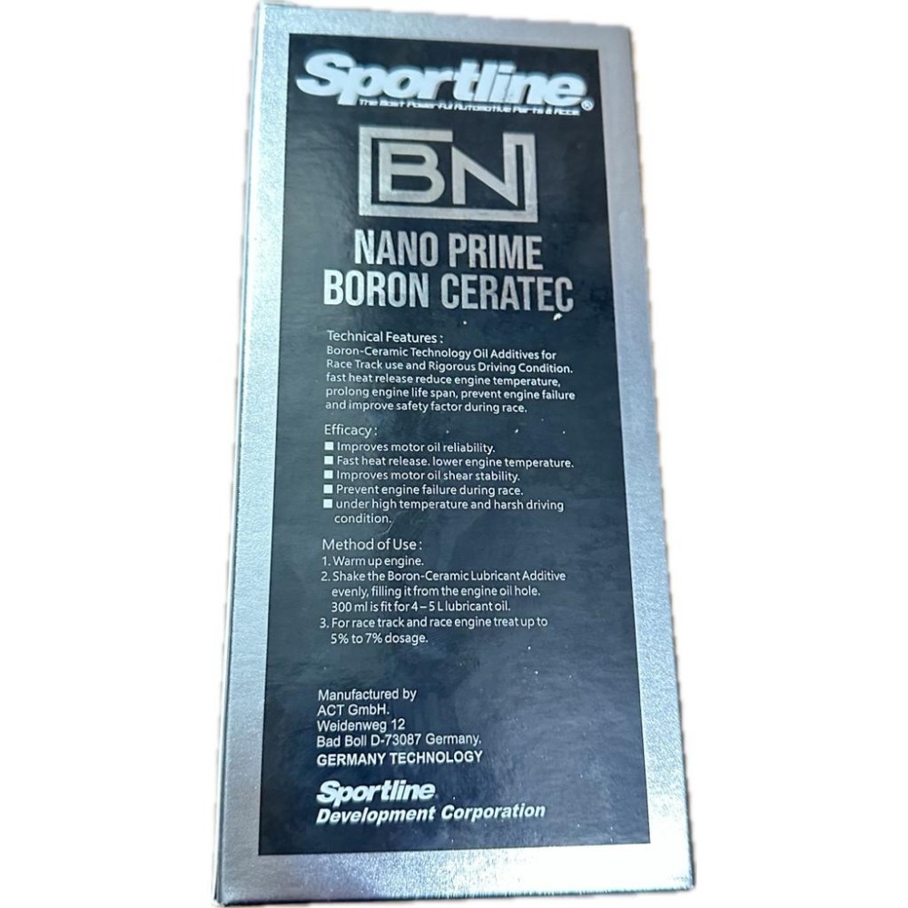 【Max魔力生活家】快速到貨 SPORTLINE 銳蛇 B 奈米陶瓷氮化硼 引擎機油添加劑 強化引扭矩力 提升-細節圖4