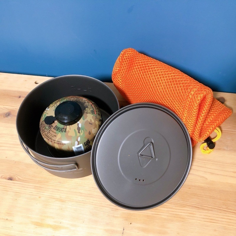 登山 露營 輕量化  TOAKS 千橡樹 700ml D115mm POT 長柄  鈦鍋 鈦杯 附蓋-細節圖2