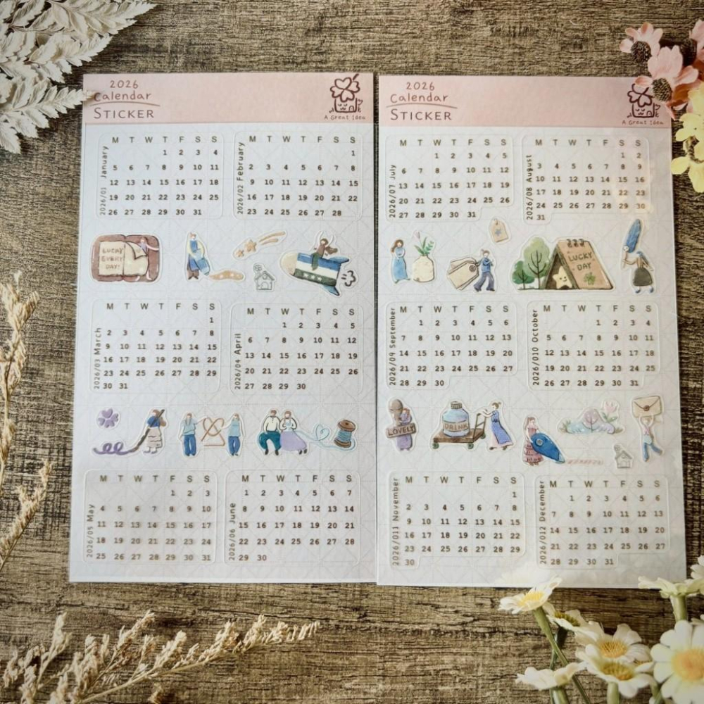 [好築藝創作]2026 Calender｜月曆PET貼紙 貼紙-細節圖2