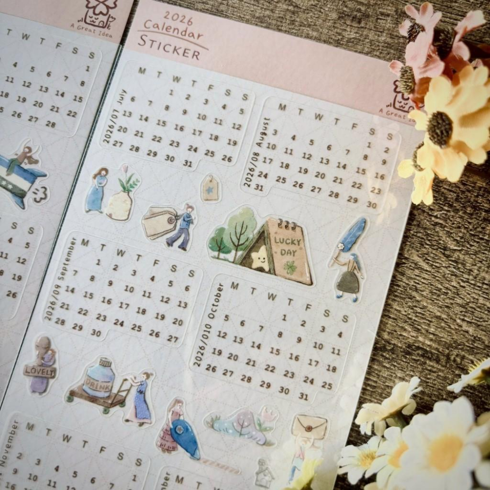 [好築藝創作]2026 Calender｜月曆PET貼紙 貼紙-細節圖3