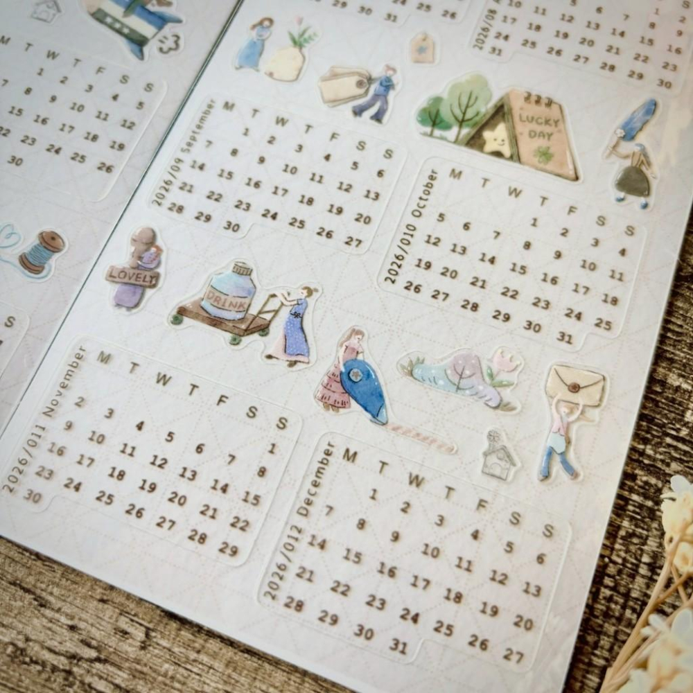 [好築藝創作]2026 Calender｜月曆PET貼紙 貼紙-細節圖4