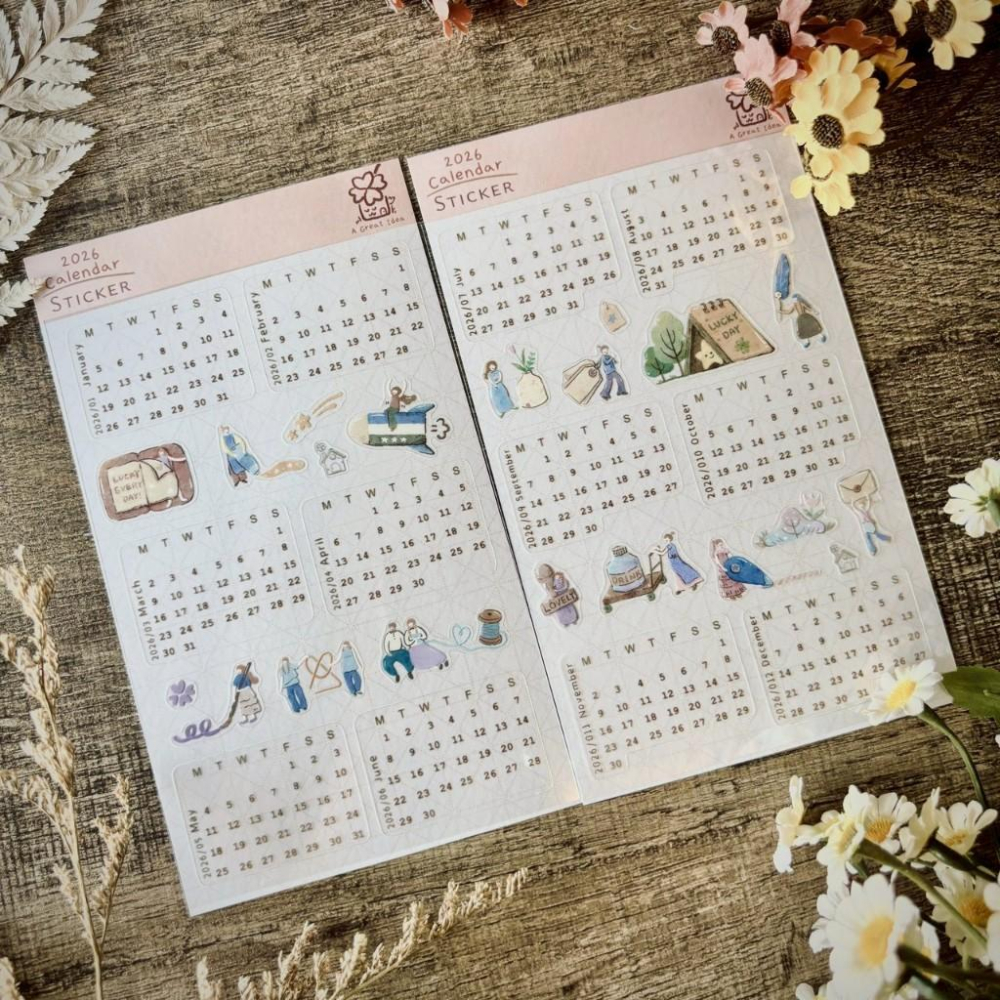 [好築藝創作]2026 Calender｜月曆PET貼紙 貼紙-細節圖6