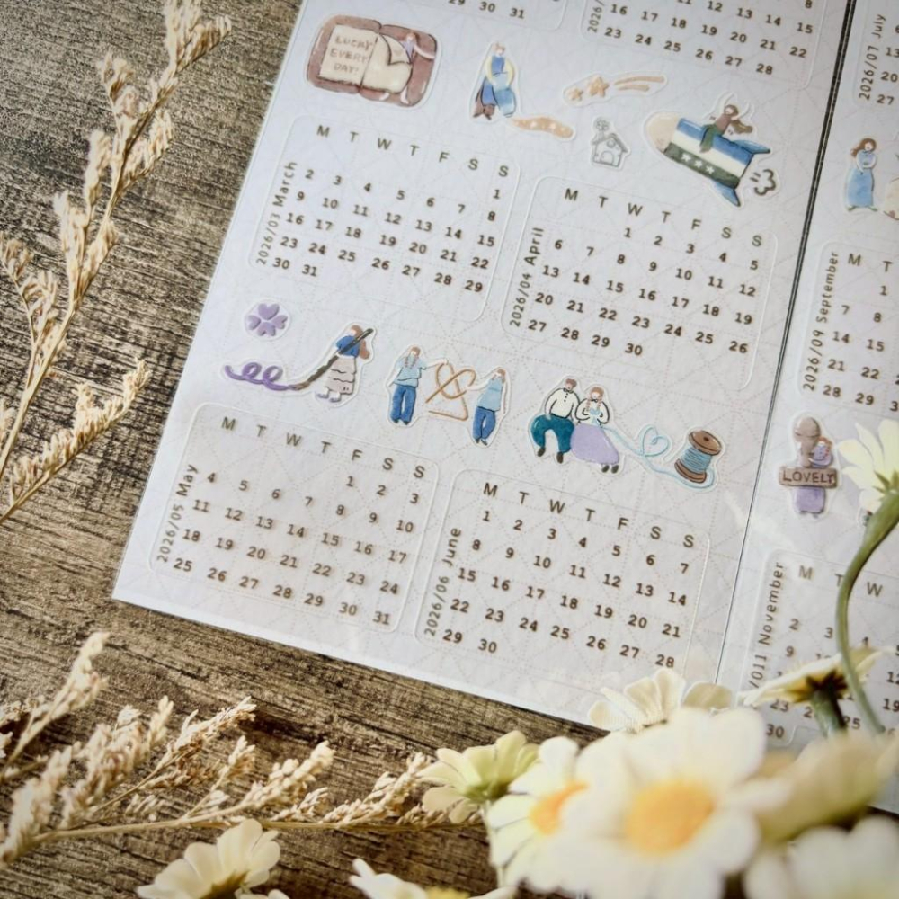 [好築藝創作]2026 Calender｜月曆PET貼紙 貼紙-細節圖7