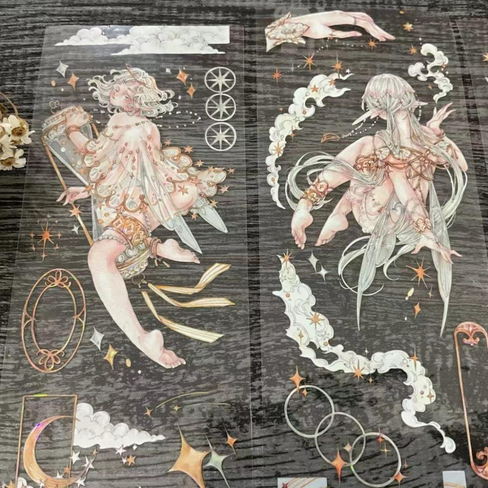 Pei Pei Studio｜白晝晨星｜亮面PET 分裝紙膠帶-細節圖2