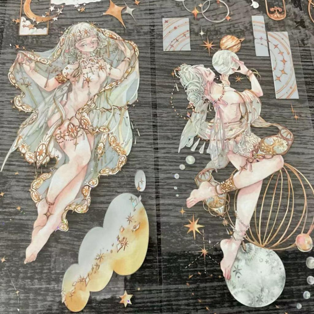 Pei Pei Studio｜白晝晨星｜亮面PET 分裝紙膠帶-細節圖3