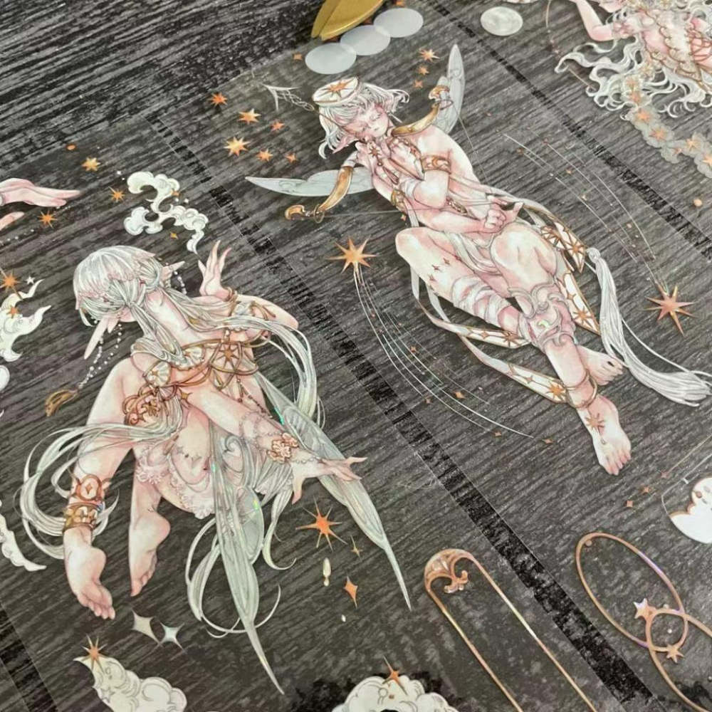 Pei Pei Studio｜白晝晨星｜亮面PET 分裝紙膠帶-細節圖7