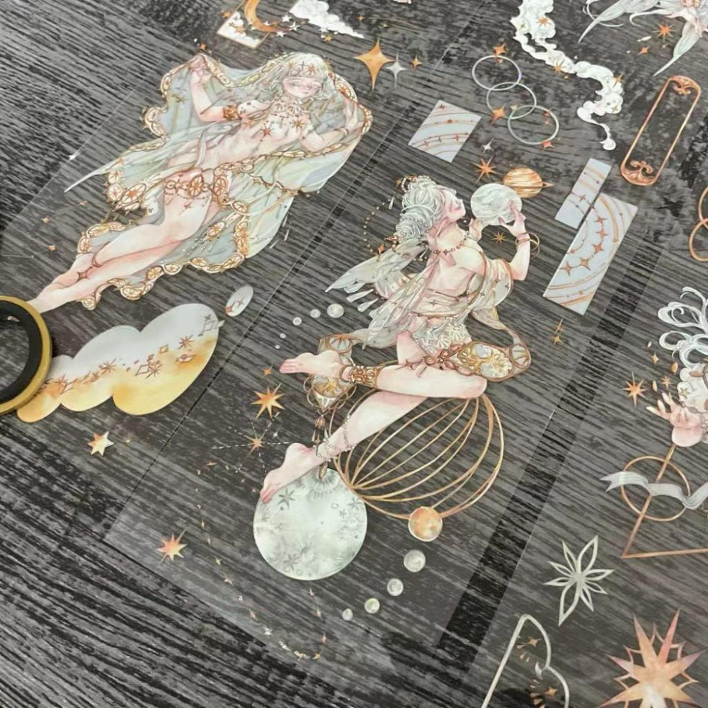 Pei Pei Studio｜白晝晨星｜亮面PET 分裝紙膠帶-細節圖8