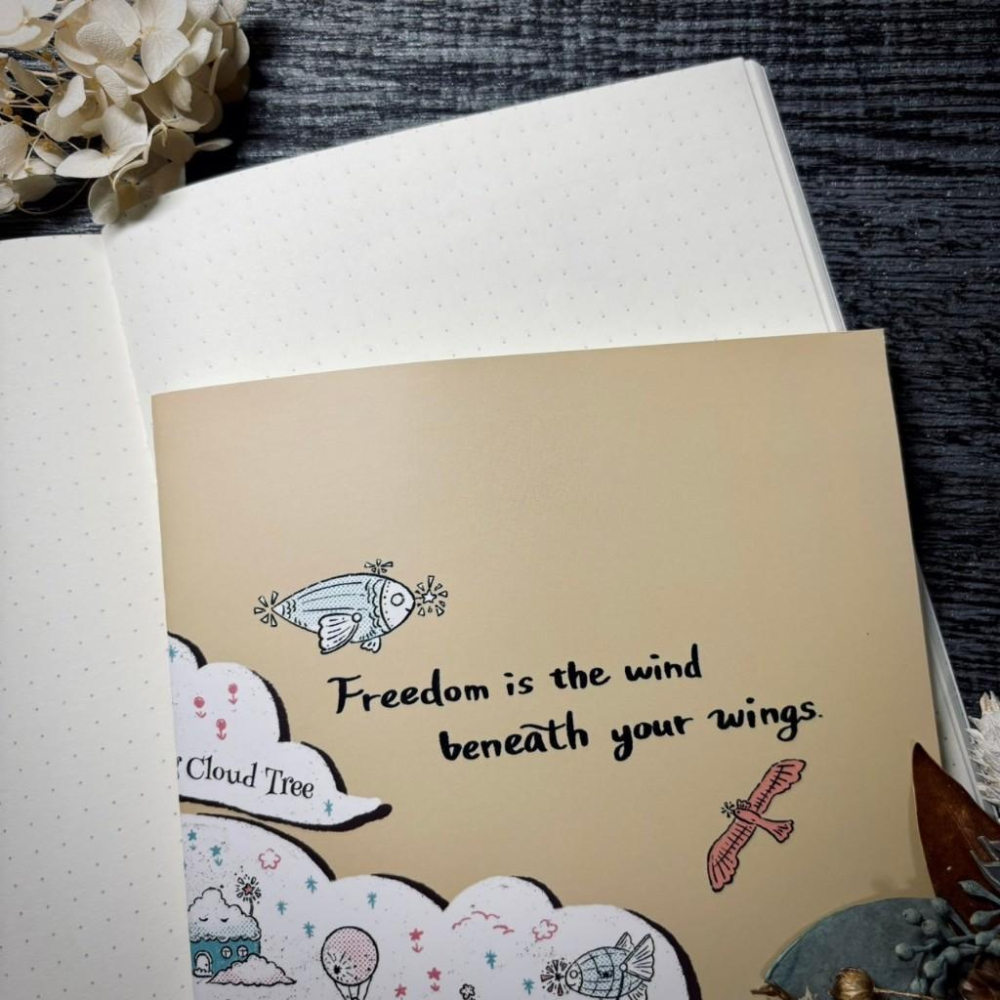 [好築藝創作]A5筆記本//藍鯨之島.雲朵王國-細節圖2