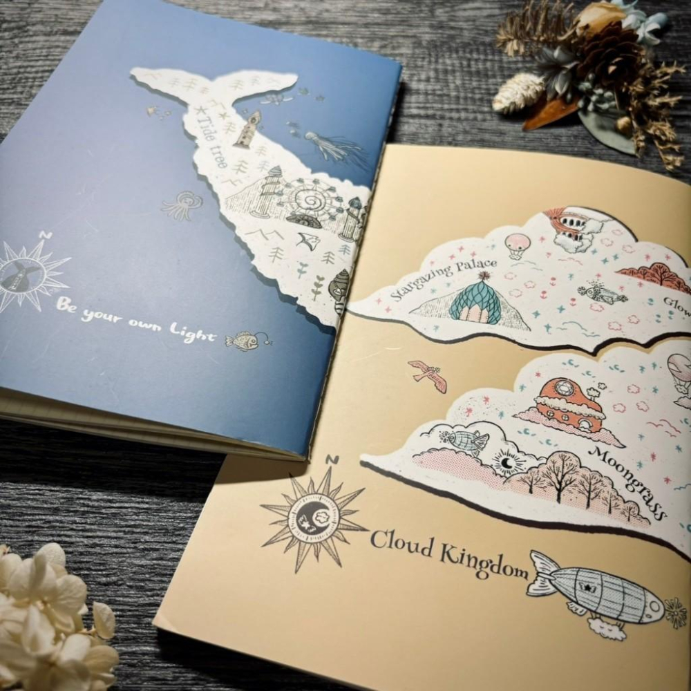 [好築藝創作]A5筆記本//藍鯨之島.雲朵王國-細節圖6