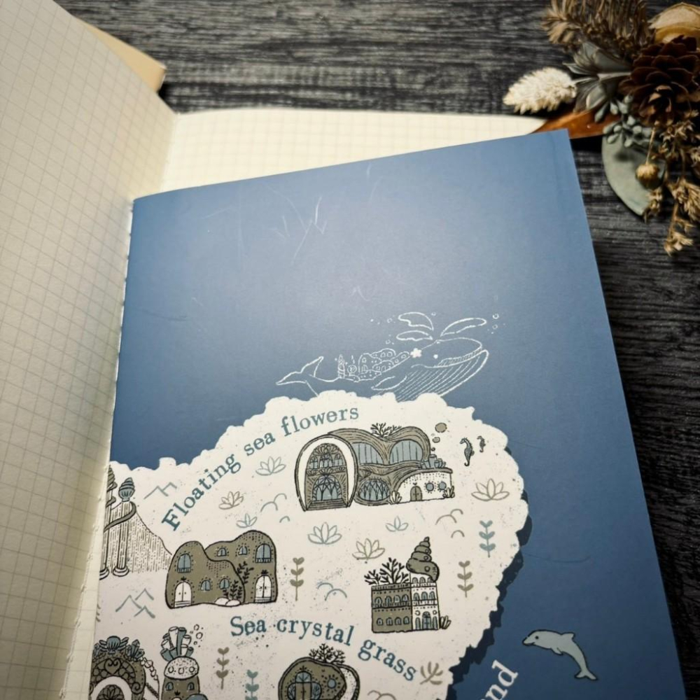 [好築藝創作]A5筆記本//藍鯨之島.雲朵王國-細節圖7