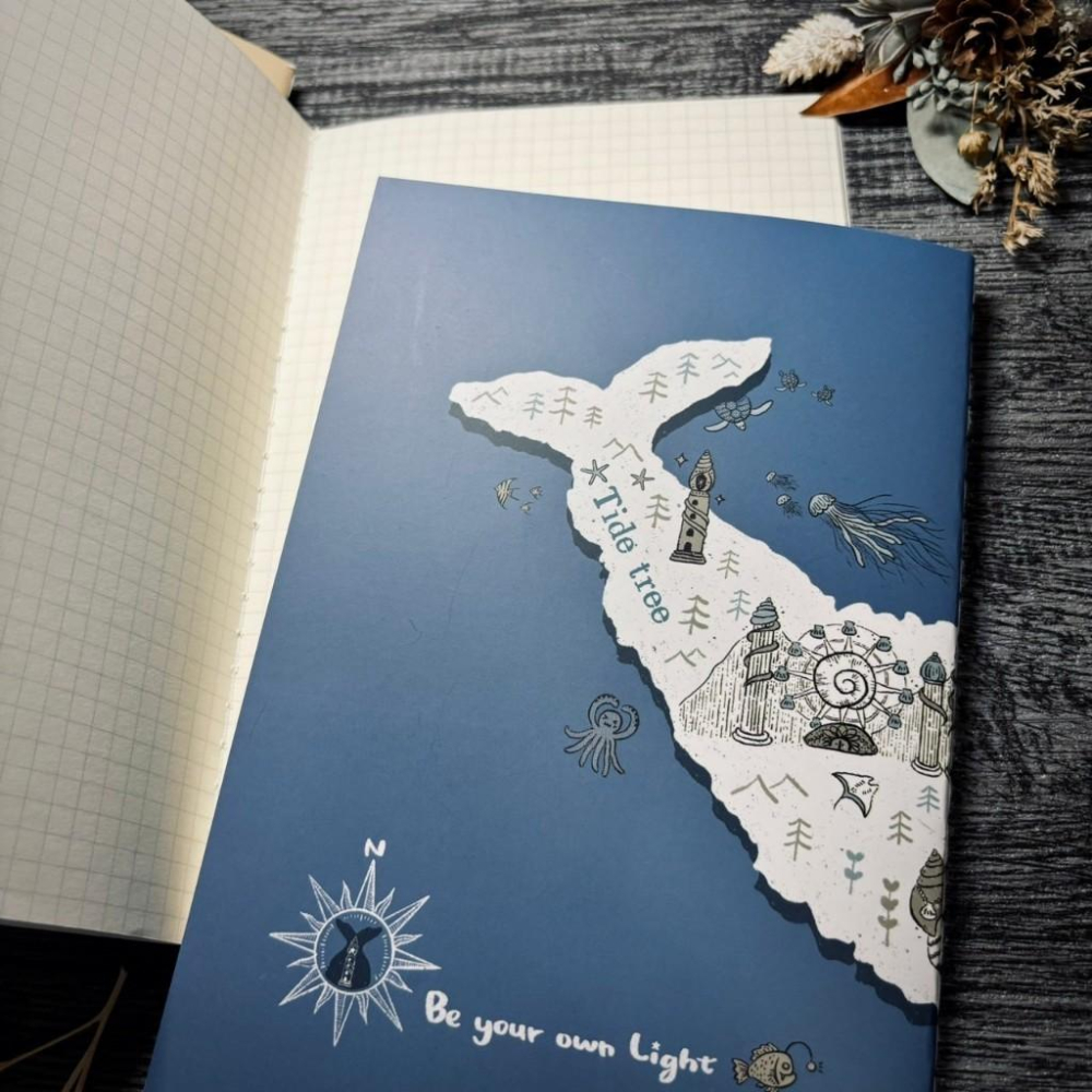 [好築藝創作]A5筆記本//藍鯨之島.雲朵王國-細節圖8