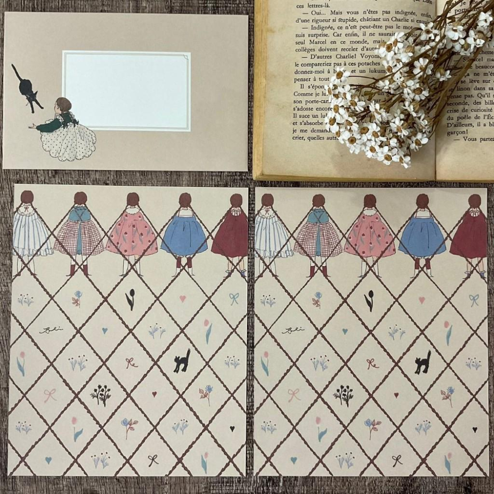 日本 Active Corporation｜緞帶貓咪 音樂貓咪 女孩貓咪｜信封信紙-細節圖6