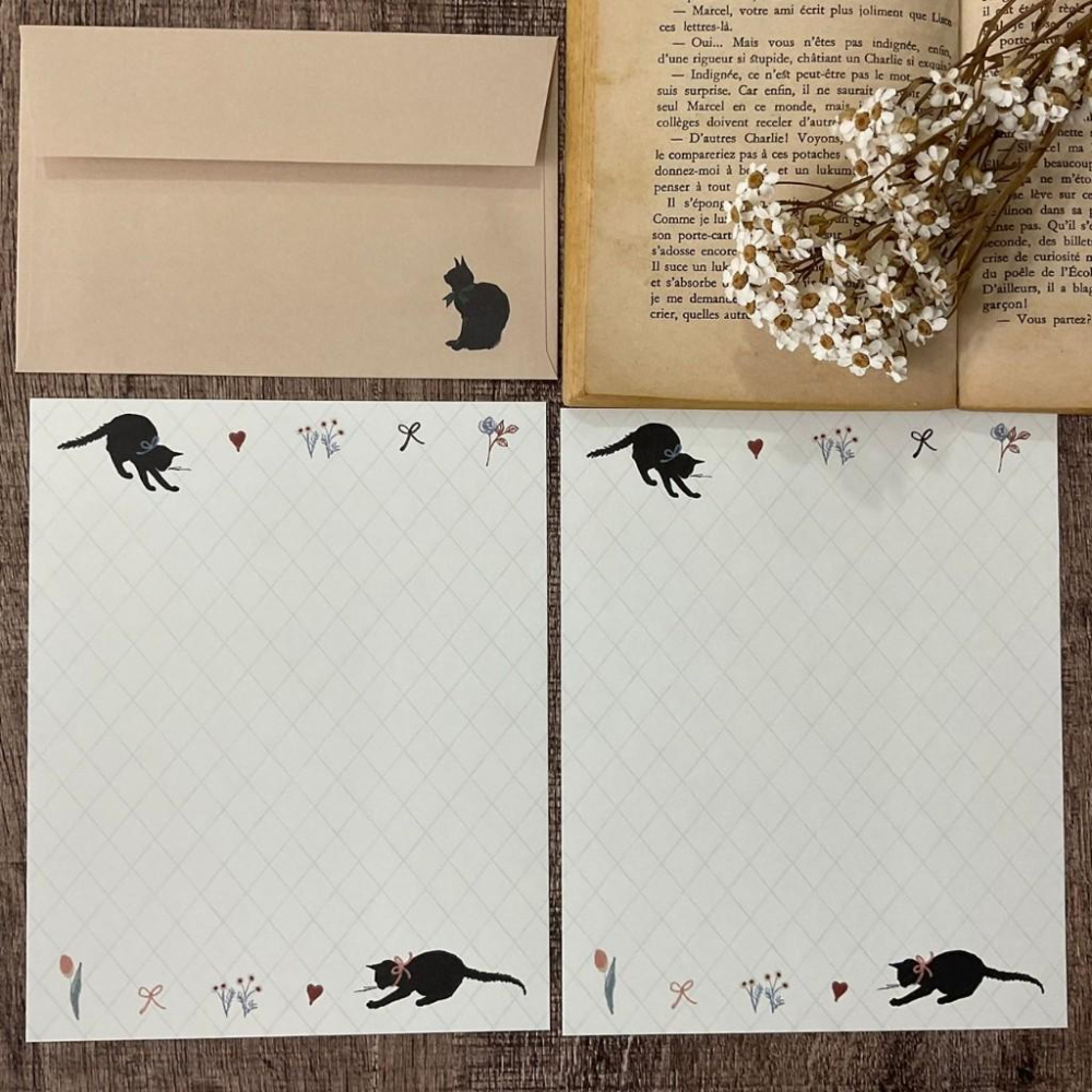 日本 Active Corporation｜緞帶貓咪 音樂貓咪 女孩貓咪｜信封信紙-細節圖7